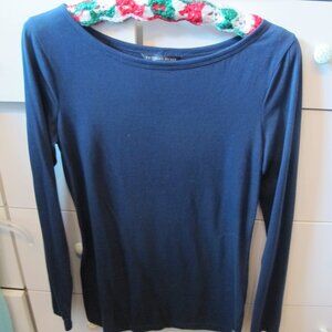 Victorias Secret Long Sleeve Tee Dark Blue Size Medium